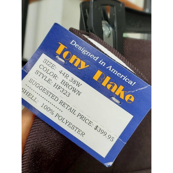 Tony Blake Men's Brown Solid 100% Polyester Straight Leg Dress Pants Size 38R - Picture 7 of 11